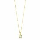 ZINZI Gold 14 krt gouden ketting 45cm met chique vierkante hanger 12 mm, bezet met lichtgroen amethist ZGC376