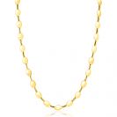 ZINZI Gold 14 karaat gouden massieve schakel-ketting met gladde ovale plaatjes 6mm breed 45cm ZGC496
