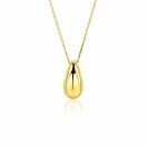 ZINZI gold plated zilveren ketting 42-45cm met grote druppelvormige hanger 19mm ZIC-BF103G