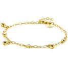 ZINZI gold plated zilveren schakel armband 9mm breed met witte zirkonia's en gladde bolletjes 17-19cm ZIA2658