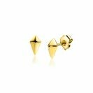 7mm ZINZI gold plated zilveren oorknoppen in vliegervorm ZIO2503G