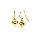 23mm ZINZI gold plated zilveren oorhangers met bol hart ZIO2661