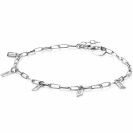 ZINZI zilveren armband met paperclip schakels en baguette zirconia's 17,5-19,5 cm ZIA2103