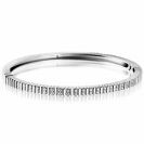 ZINZI zilveren bangle armband 4mm breed, bezet met witte zirkonia's  60mm ZIA2686