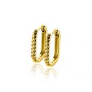 17mm ZINZI gold plated zilveren oorringen in ovale vorm met gedraaide buis en luxe klapsluiting ZIO2691G