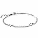 ZINZI zilveren gourmet armband met drie glanzende hartjes 17-20cm ZIA2408