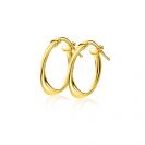 20mm ZINZI gold plated zilveren oorringen met een gedraaide buis en handige bovensluiting ZIO-BF95G