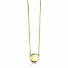 ZINZI gold plated zilveren ketting 43cm met rond plaatje 15mm om te graveren ZIC2345G