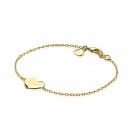 ZINZI gold plated zilveren armband met hart plaatje 10mm om te graveren 17-20cm ZIA2346G