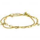 ZINZI gold plated zilveren multi-look armband met gourmet en paperclip schakels, bezet met vier ronde zirconia's ZIA2362Y