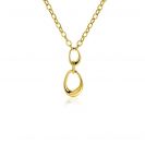 ZINZI gold plated zilveren Y-collier met paperclip schakels en drie organische vormen 48cm ZIC-BF123