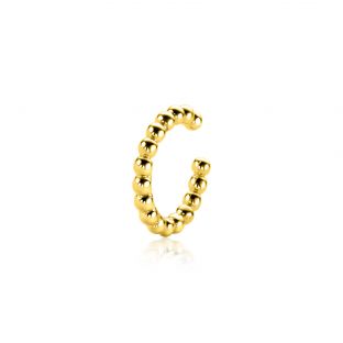 14mm ZINZI gold plated zilveren ear cuff bolletjes per stuk geprijsd ZIO-CUFF2G