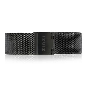 Zinzi Retro zwarte stalen mesh horlogeband 18mm RETBAND14