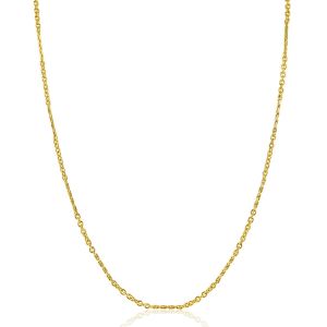 ZINZI Gold 14 karaat gouden massieve ketting met bewerkte gedraaide staafjes en fijne jasseron schakels 2mm breed 41-43cm ZGC500
