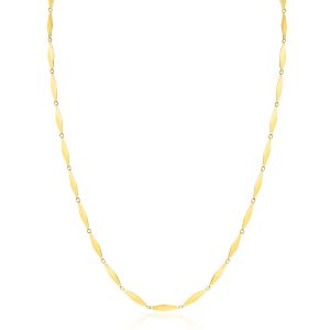 ZINZI Gold 14 krt gouden massieve ketting met glanzende lange ruitvormige schakels 3mm breed 45cm ZGC492
