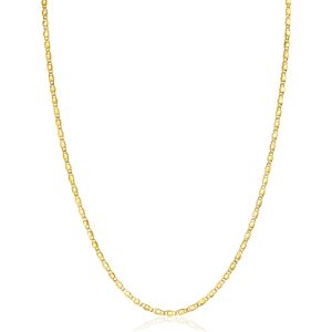 ZINZI Gold 14 karaat gouden massieve ketting met glanzende fantasie plaatjes 1,7mm breed 41-43cm ZGC497
