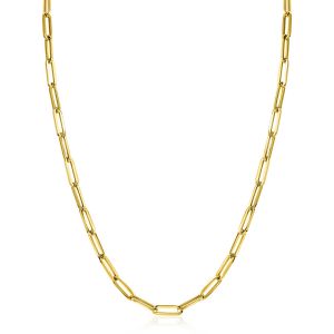 ZINZI Gold 14 krt gouden closed for ever schakelketting 4,5mm breed 43cm ZGC453
