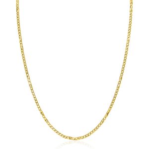 ZINZI Gold 14 karaat gouden massieve gourmet ketting met valkenoog schakels 2mm breed 41-43cm ZGC498
