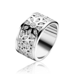 ZINZI zilveren ring wit ZIR1084