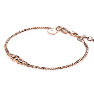 ZINZI zilveren gourmet armband rosé verguld 17-20 cm ZIA1259R