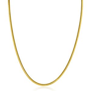 ZINZI gold plated zilveren platte slangen-ketting 45cm 2,5mm breed ZIC2401G