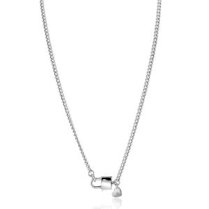 ZINZI zilveren gourmet ketting 3,8mm breed met trendy glimmend slotje als sluiting 43cm ZIC2411