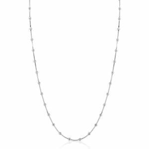 ZINZI zilveren slangen-ketting met vierkant geslepen schakels en 40 verfijnde glanzende bolletjes (2,5mm breed) 43-45cm ZIC2471