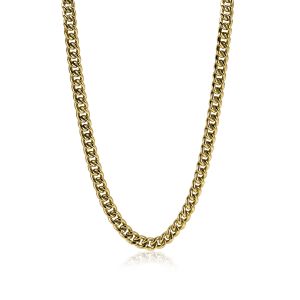 ZINZI zilveren gourmet collier geel verguld 45cm ZIC1056G