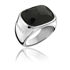 ZINZI zilveren ring zwart ZIR677