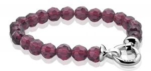 Zinzi zilveren beads armband paars met sluiting 20cm ZIA401PB-S