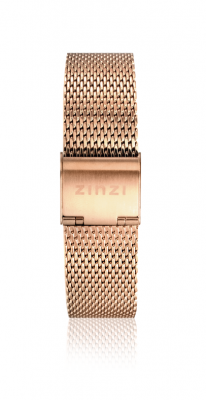 ZINZI stalen mesh horlogeband roségoudkleurig 14mm LADYBAND2