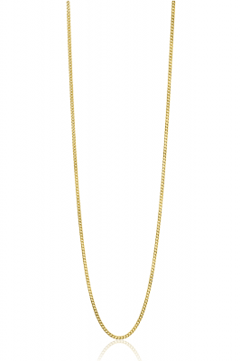 42cm ZINZI Gold 14 krt gourmet ketting 1mm breed, ideaal om je hanger aan te bevestigen ZGLG42-1