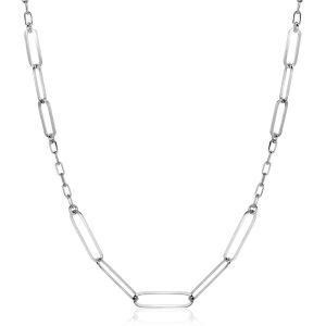 ZINZI zilveren ketting met verschillende paperclip schakels 40-45cm ZIC-BF60
