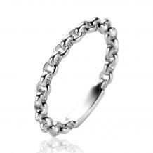 ZINZI zilveren schakel ring met trendy jasseron schakels 3mm breed ZIR2622