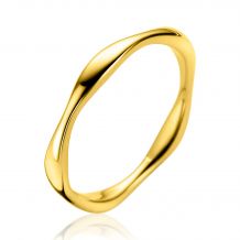 ZINZI gold plated zilveren ring organisch gevormd 2,5mm breed ZIR2610G