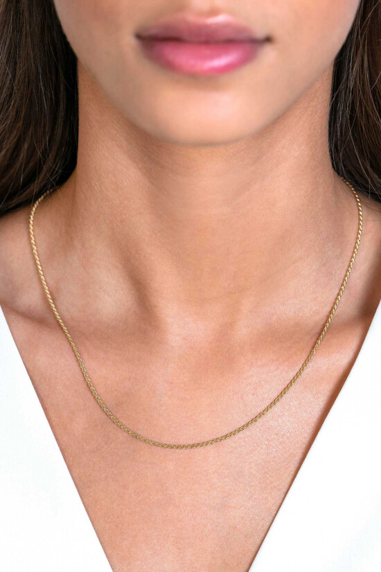 45cm ZINZI gold plated zilveren koord ketting ZILC-K45G