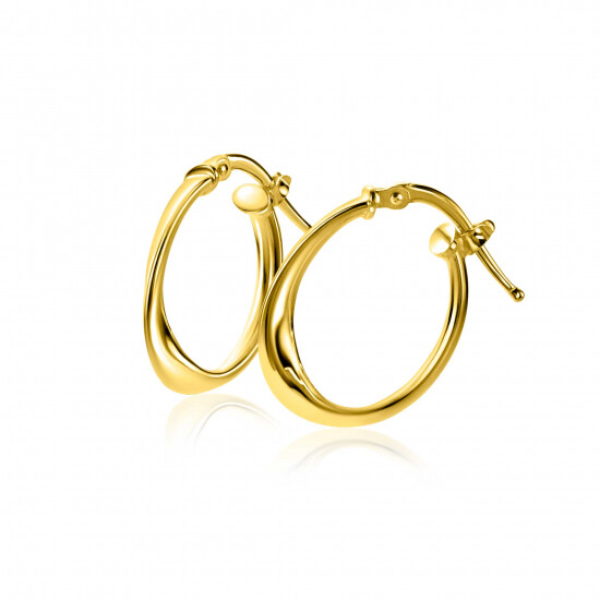 20mm ZINZI gold plated zilveren oorringen met een gedraaide buis en handige bovensluiting ZIO-BF95G