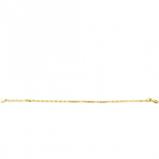 ZINZI gold plated zilveren armband met venetiaanse schakels en witte zirkonia's 17-20cm ZIA-BF102