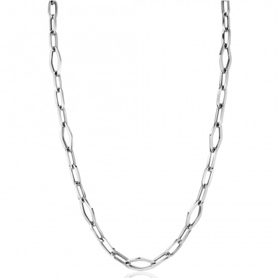 ZINZI zilveren schakelketting met ovale schakels van 11mm lang en ruitvormen 45cm ZIC-BF65