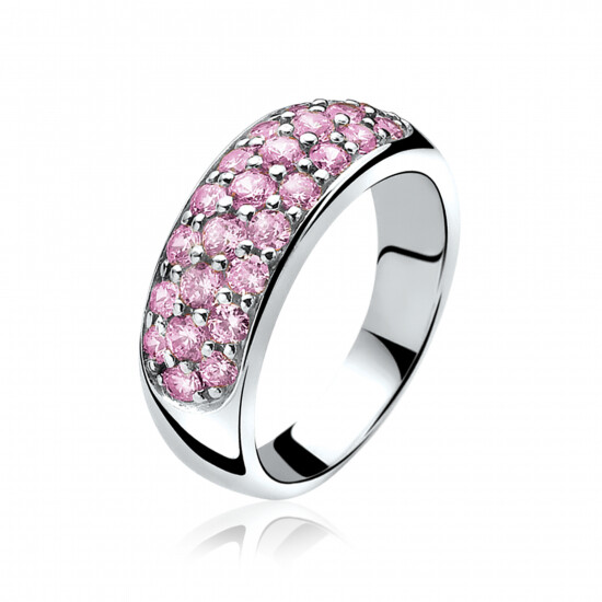 ZINZI zilveren ring roze ZIR334R