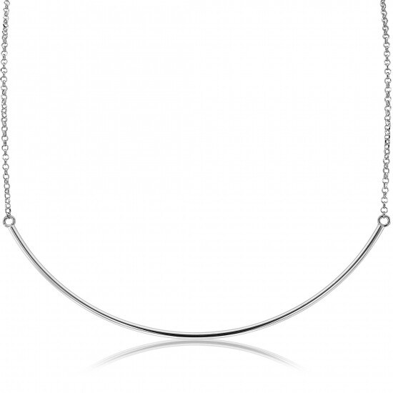 ZINZI zilveren fantasie ketting 45cm met trendy boog 11cm op de hals ZIC1405