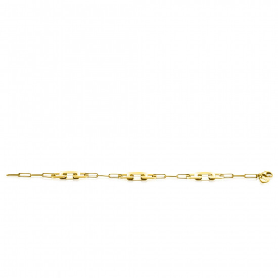 ZINZI gold plated zilveren trendy schakelarmband met rechthoekige schakels in diverse breedtes 17-20cm ZIA-BF72G