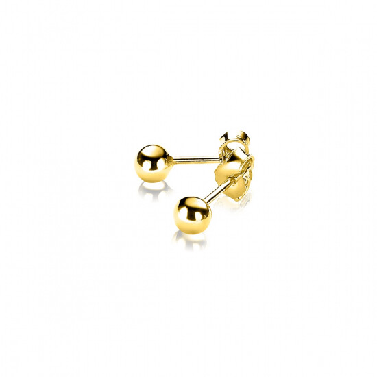 4mm ZINZI gold plated zilveren oorknoppen glad bol ZIO806G
