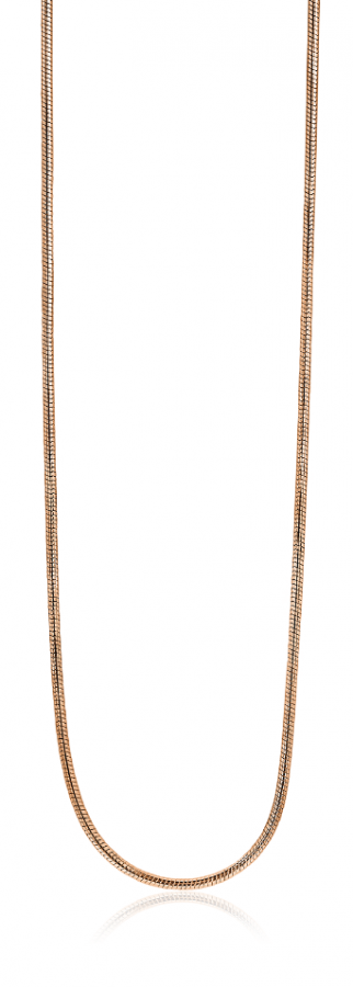 ZINZI zilveren slangen collier rosé verguld 1mm breed 45cm ZISL45R