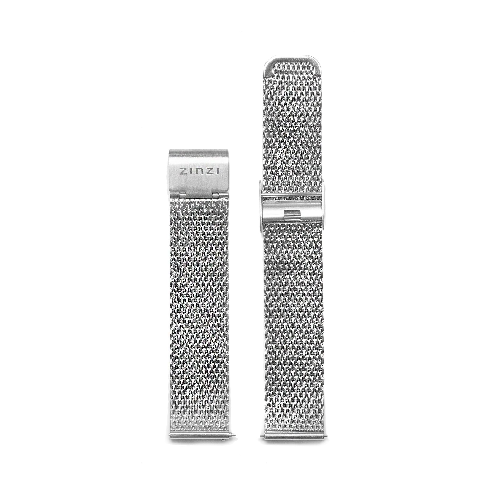 Zinzi stalen mesh horlogeband zilvergekleurd 18mm RETBAND1
