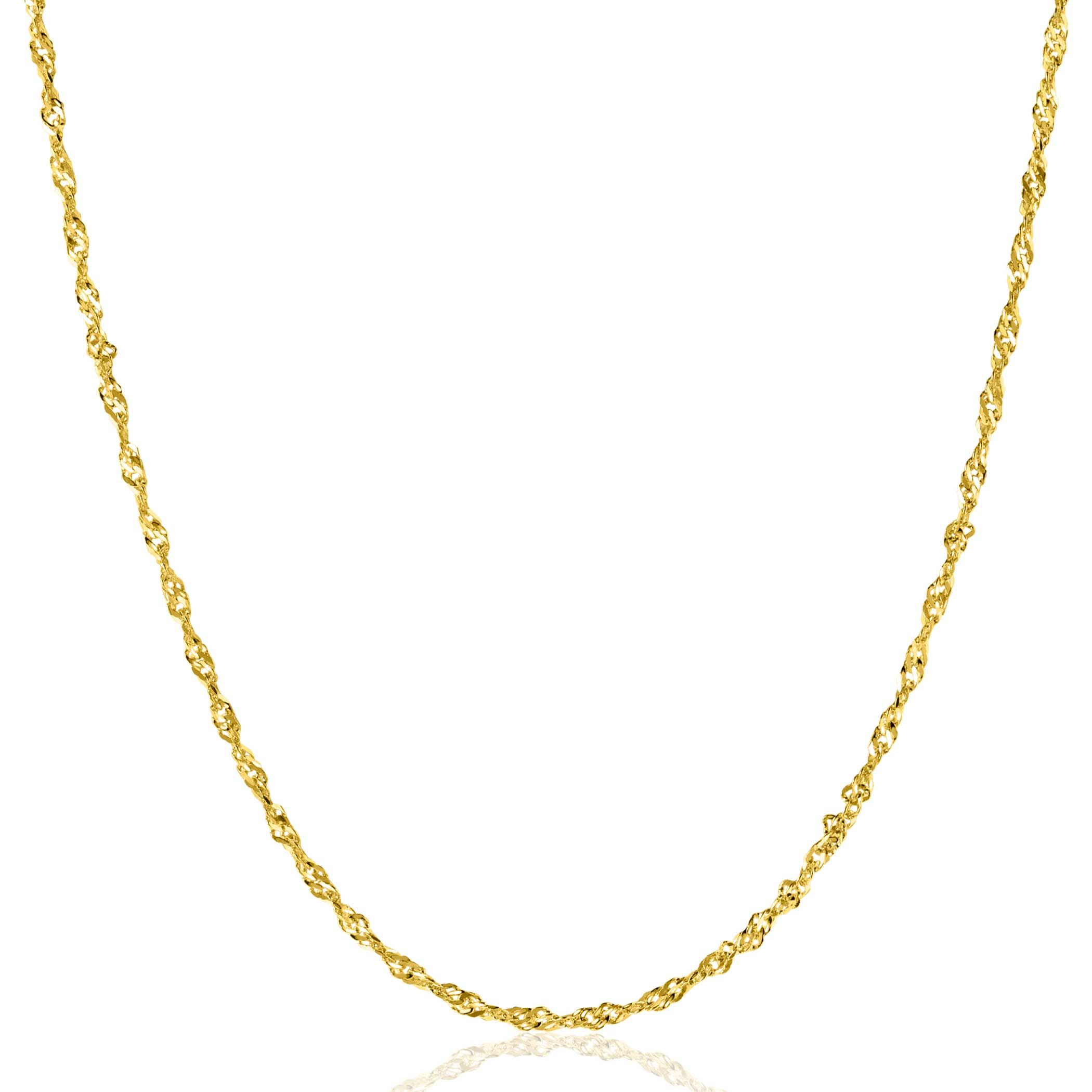 ZINZI Gold 14 karaat gouden massieve Singapore ketting 1,8mm breed 41-43cm ZGC501
