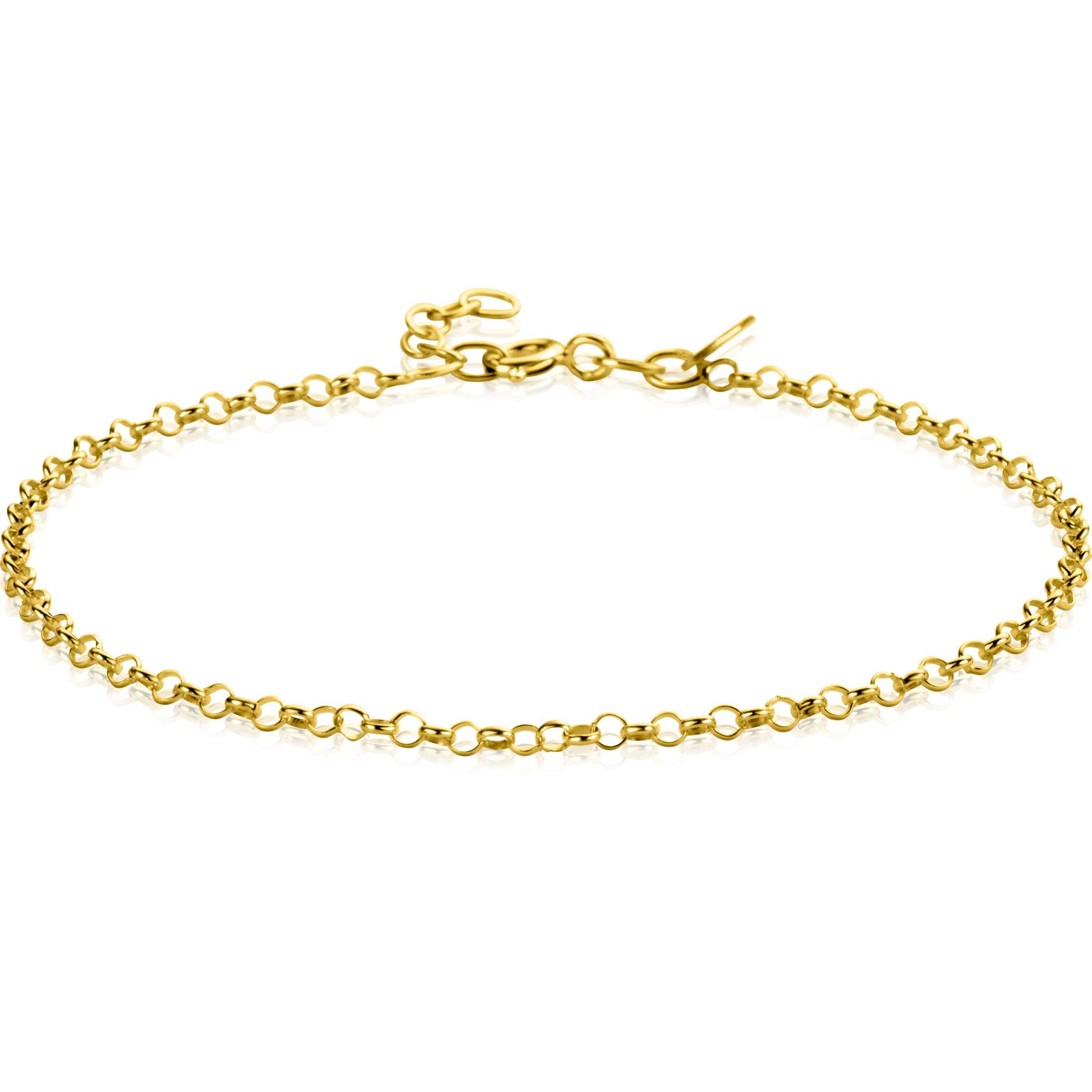 ZINZI Gold 14 krt gouden jasseron armband 2,2mm breed 18-20cm ZGA441
