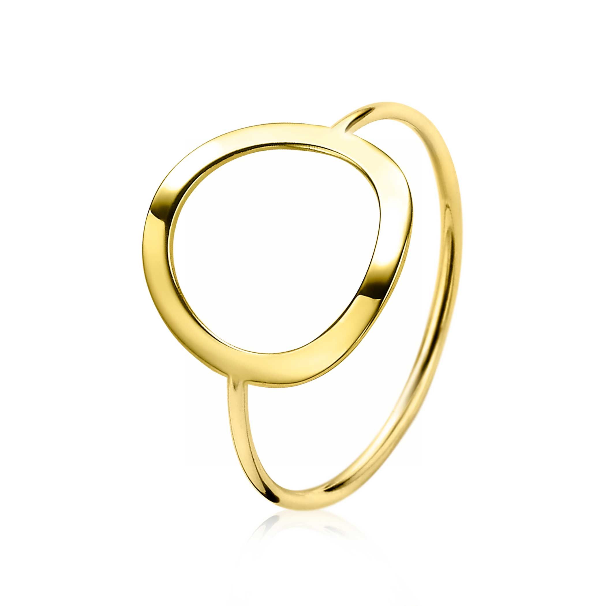 ZINZI Gold 14 karaat gouden ring open rond ZGR173