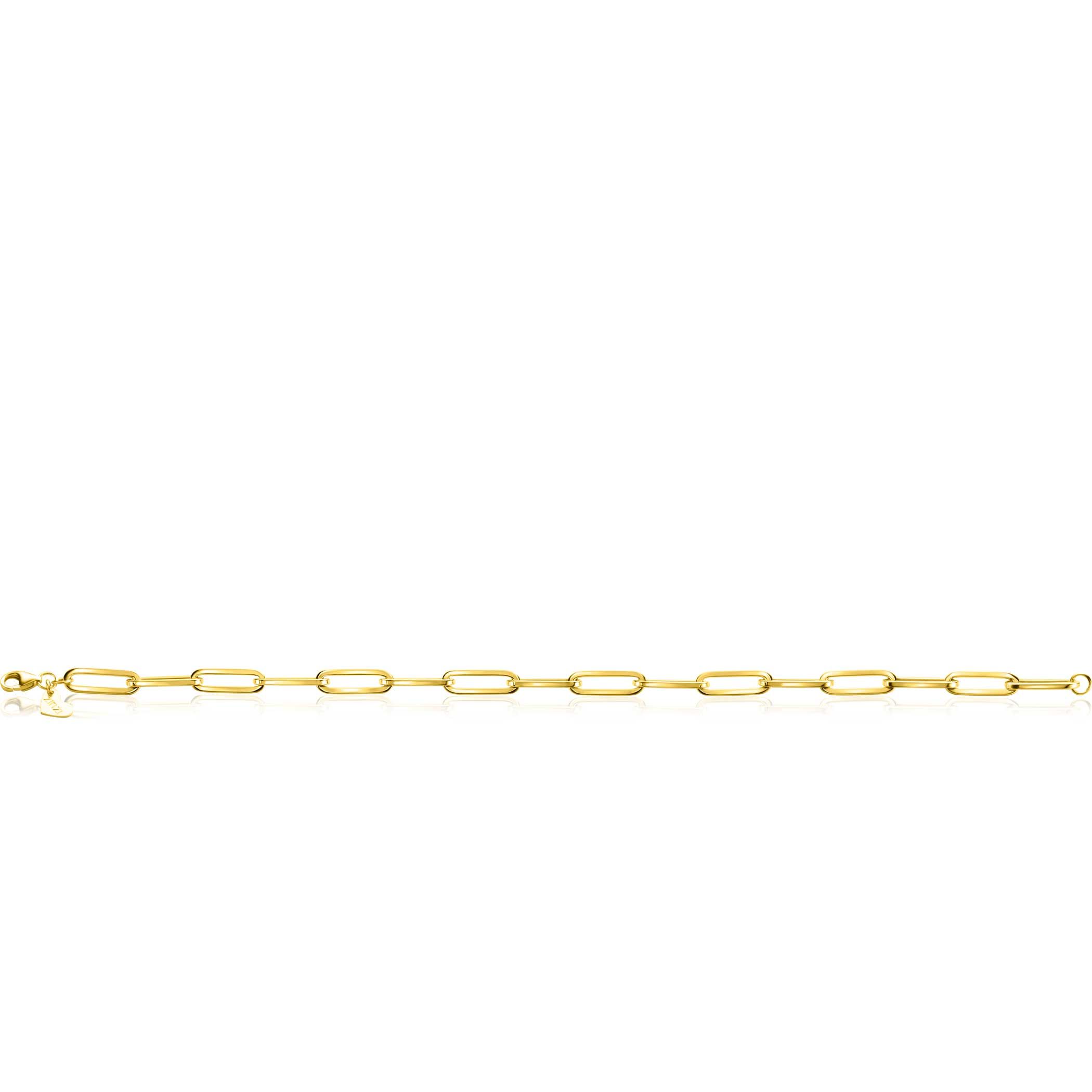 ZINZI Gold 14 krt gouden closed for ever schakelarmband 4,5mm breed 18,5cm ZGA453
