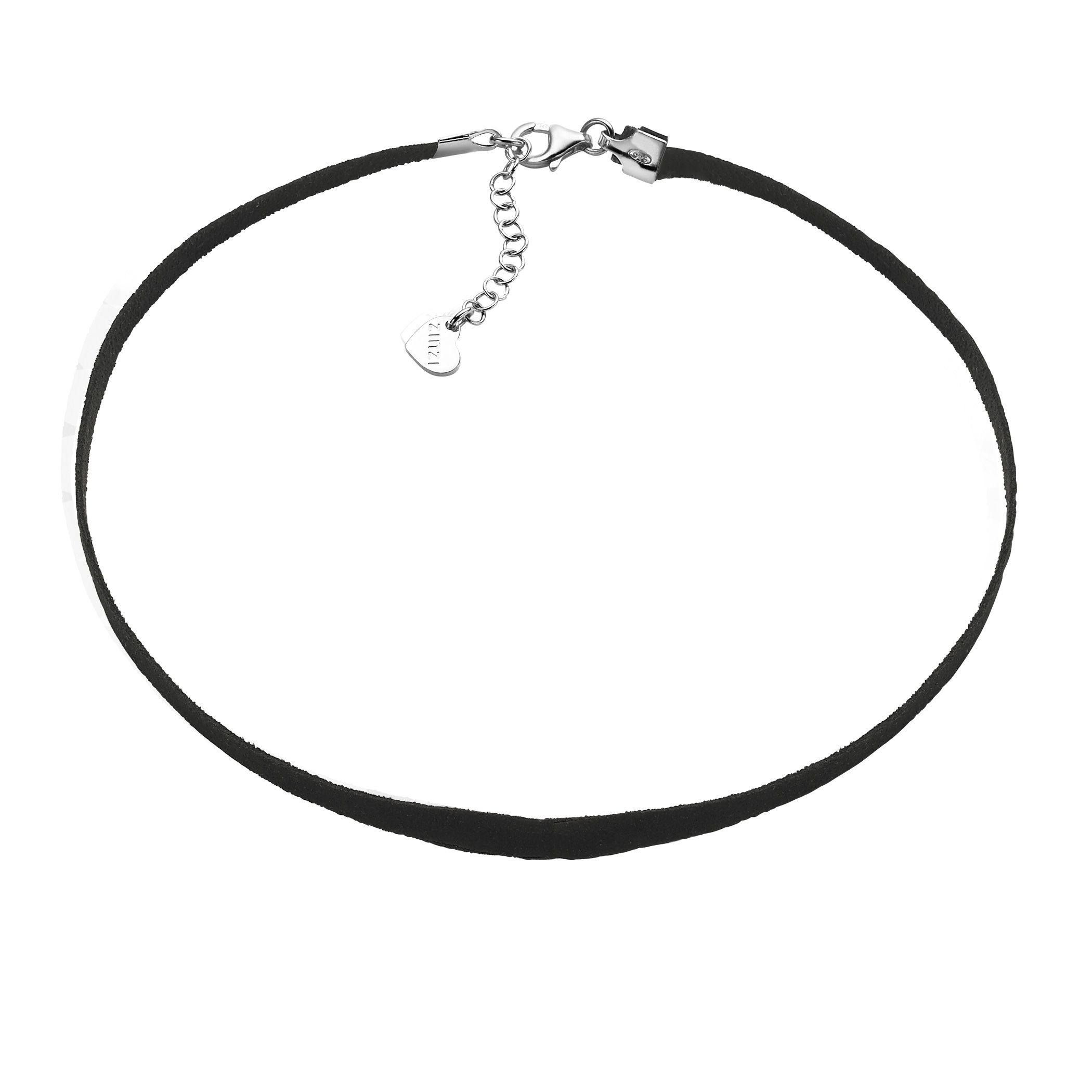 ZINZI choker 32+7cm zwart leer ZICHOK1502